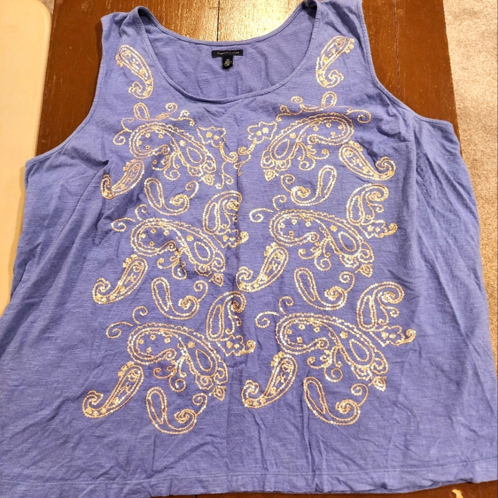 Periwinkle sequined tank